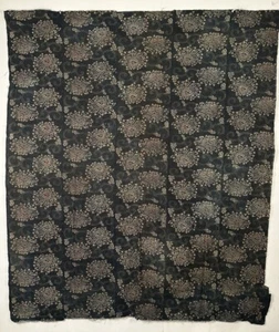 Antique Japanese Katazome Futon Ji Indigo Peony Boro Sashiko 61” x 71” - Picture 1 of 13