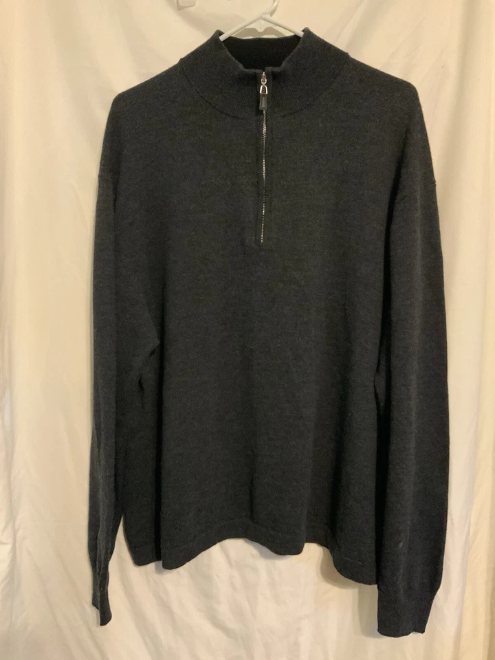 Pronto uomo 100% extra fine merino wool 1/2 zip pull over men's 3x  - Image 1 of 4