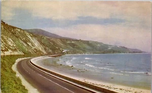 Vintage Postcard Road Scene Near Ventura CA  US Highway 101 Ocean Beach - Picture 1 of 3