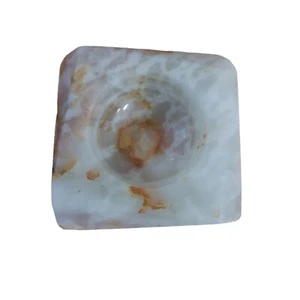 Onyx Marble Small Ashtray Vintage Mcm Art Deco Green 5" x 1.5" - Picture 1 of 15