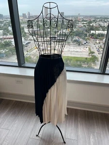 theory midi pleated skirt - navy & ivory - M - never worn - Picture 1 of 5