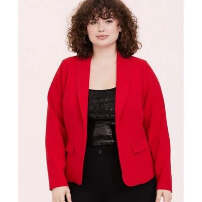 Blazer rojo moderno Essentials traje eléctrico para mujer talla XL abotonado más ropa de trabajo Foto 1 de 4