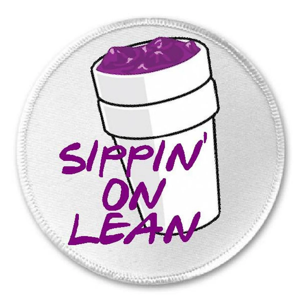 Sippin' On Lean - 3" coser/planchar en parche chisporroteo púrpura bebido espuma de poliestireno Foto 1 de 1