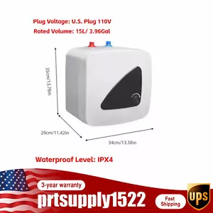 15L3.96 Gallon Portable Electric Water Heater Electric Hot Water Heater Storage - Picture 1 of 13