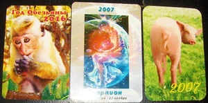 3 Russian Soviet Pocket Calendars Zodiac - Picture 1 of 2