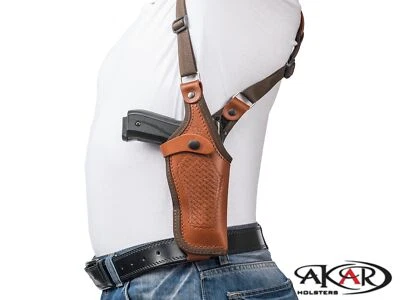 Vertical Shoulder Leather Holster Fits Walther PPX 9mm, .40 S&W - Image 1 of 4