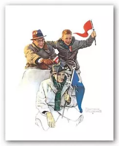 STAMPA ARTISTICA Cheering the Champs di Norman Rockwell immagine formato 16 x 18 - Foto 1 di 1