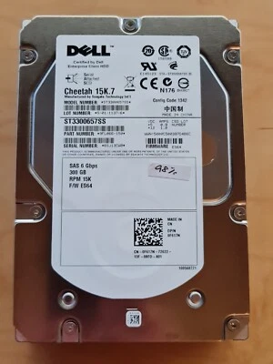 300GB Seagate Cheetah 15K.7 3.5'' SAS 6G 16MB ST3300657SS 9FL066-150 Dell - 98% - Image 1 of 3