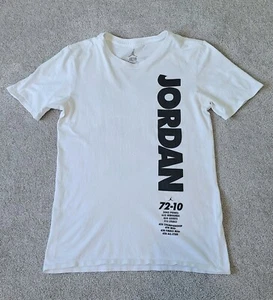 Nike Air Jordan 72-10 Spell Out T-Shirt Size Small Slim White #23 basketball - Picture 1 of 9