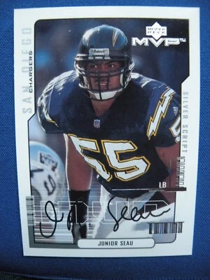 2000 UD MVP Football silver script Junior Seau San Diego Chargers #148 - Image 1 of 2