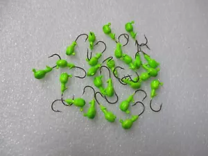 25 Count 1/8 oz. Walleye Jigs Painted Chartreuse - Picture 1 of 4
