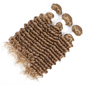 27# Color Deep Wave Ombre Color 10-26in 3 fasci capelli umani brasiliani 100% - Foto 1 di 5