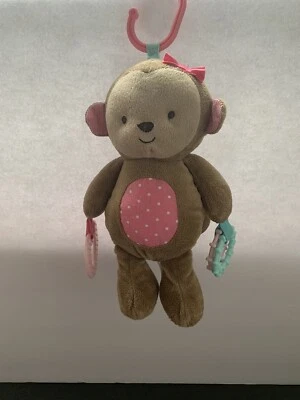 Carters Child Of Mine Mono Marrón Peluche Arrugado Juguete Orejas Rosa Excelente (L) Foto 1 de 4