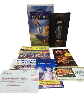 VTG 1995 The Lion King VHS Walt Disney Masterpiece Collection w/ All Inserts EUC - Image 1 of 4