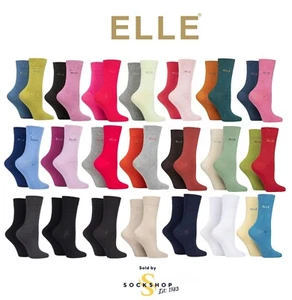 Womens Bamboo Fibre Socks Plain Colourful Soft and Cooling 2 Pair Multipack-Elle - Picture 1 of 38