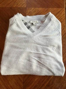 New $1150 Men’s Burberry London Novacheck Beige Cashmere Sweater - Free Shipping - Picture 1 of 7