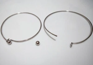 1pz base bracciale in acciaio inox 6,2cmx1,5mm con pallina svitabile bijoux - Foto 1 di 1