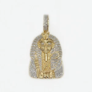 Colgante King Tut de diamantes de oro macizo de 10 k - Imagen 1 de 3