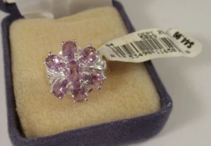 Ring Sterlingsilber Amethyst Blume Größe 7 Neu mit Etikett - Bild 1 von 7
