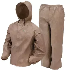 Mens Ultra-Lite2 Waterproof Breathable Protective Rain Suit w/Hood,Medium,Khaki - Picture 1 of 10