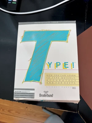 Rare Broderbund Soft Press Type! for Macintosh 3.5" Floppy, Manual & Box 1988 - Image 1 of 3