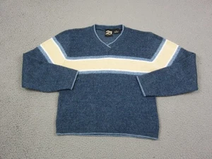Vintage Rue 21 Pullover Damen mittelblau gelb V-Ausschnitt Strick Made in USA 90s Y2K - Bild 1 von 13