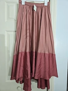 Club Monaco Women's Pleated Flounce Skirt Pink Size XS Boho READ - Picture 1 of 13