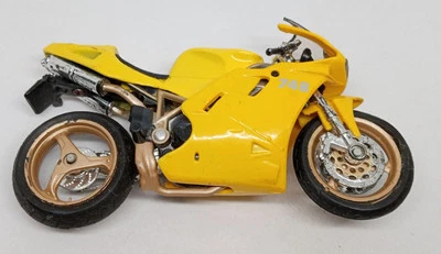 Maisto Yellow Ducati 748 Loose Plastic Motorcycle Rubber Tires 4.5" 1:18 - Image 1 of 4