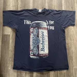T-shirt vintage RARA nuova 1996 grafica Budweiser This Bud’s (can) For You USA taglia XXXL - Foto 1 di 10
