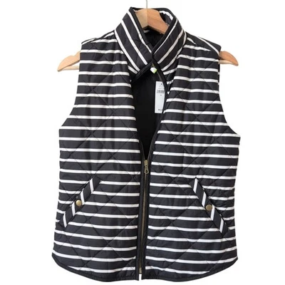 Chaqueta Chaleco GAP Puffer Rayas - Blanco y Negro - Para Mujer XS - NUEVA CON ETIQUETAS Foto 1 de 4