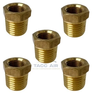 Paquete de 5 adaptadores de buje reductor hexagonal NPT de 1/4" macho x 1/8" hembra - Imagen 1 de 5