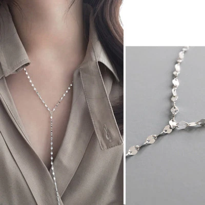 Damen Halskette Y-Form Sterling Silber 925 Pulloverkette - Bild 1 von 4