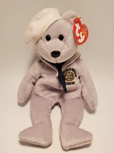 REAGAN MEMORABILIA Ronnie Bear 10yrs Beanie Baby 2003 W/Tag USS Ronald Reagan - Picture 1 of 8