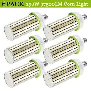 6PACK 250W LED Corn Light Bulb W39 37500lm 5000K Daylight UL DLC Corn Lamp Bulbs - Picture 1 of 12
