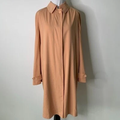 Abrigo de mujer vintage Bottega Veneta rosa naranja lana cuello trinchera talla 40 Foto 1 de 4