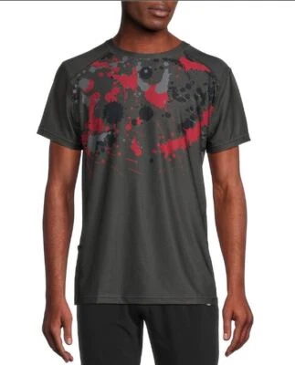 Solaris Active the Elite Series Hombre Manga Corta Estampado Ventilado FITNESS NUEVO CON ETIQUETAS Gris Foto 1 de 4