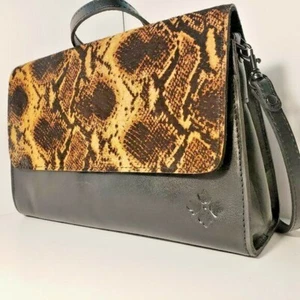 Patricia Nash Tijola Python Haircalf Leather Animal Print Shoulder Bag $229 - Picture 1 of 6