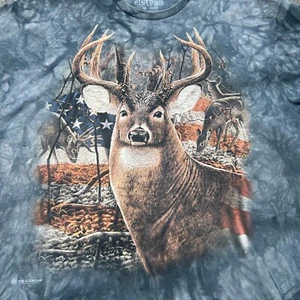 The Mountain 3D Tees Deer Buck Shirt Extra Large Black Grey Tie Dye Hunting - Picture 1 of 6