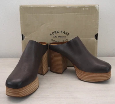 Kork-Ease KE0016922 Women's Sz 8M Gray Leather Veronica Sky-High Mules $175 - Image 1 of 4