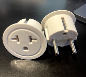 12 European Travel Plug Adapter Type E/F US to Europe US to EU Plug Type C E F - Picture 1 of 4