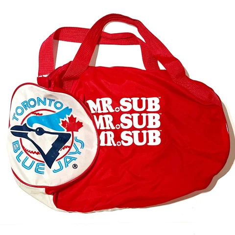 Vintage Toronto Blue Jays Baseball Duffel Bag Tote Gym Mr. Sub Red White MLB Cover