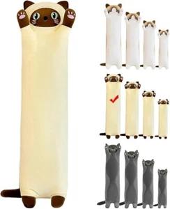 Long Siamese Cat Plush Body Pillow - Soft Stuffed Animal 43in NEW Yellow NEW - Picture 1 of 5