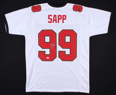 Warren Sapp Signed Tampa Bay Buccaneers Jersey (JSA COA) 7xPro Bowl Def.Tackle - Image 1 of 4
