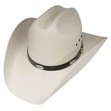 Cattleman Straw Cowboy Hat Black Band Conchos Western Express Elastic Off White