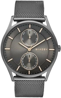 Skagen SKW6180男士Holst多功能不锈钢黑色灰色网眼手表 — 第 1/4 张图片