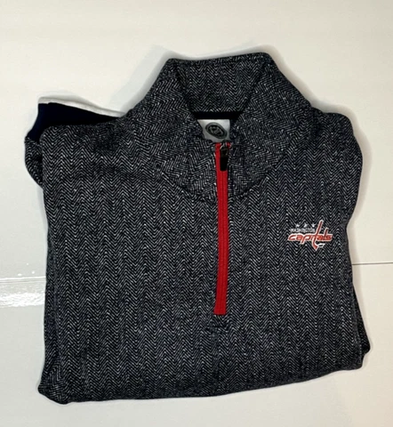 NHL Washington Capitals 1/4 Zip Blue Fleece Sweater Women's Size Medium 8/10 Cover