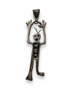 Sterling Silver Creatures Kritters Overlay Pendant Alien Dance Large Statement - Picture 1 of 6