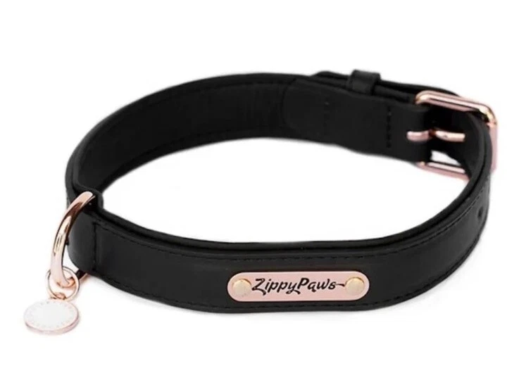 ZippyPaws Legacy Collection Dog Collar Black Leather Size  XL 18-22" - Image 1 of 4
