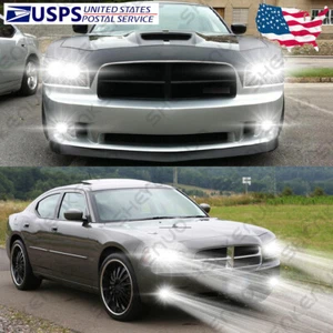 For 2006 2007 2008 2009 Dodge Charger 6X LED Headlights Fog Light Bulbs 6000K GB - Picture 1 of 12