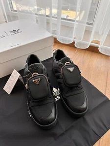 Prada x Adidas Re-Nylon Forum Low Black Sneakers GY7043 - Picture 1 of 16